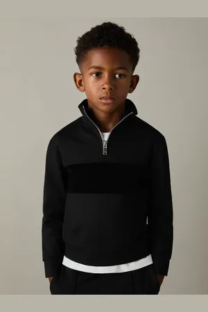 Reiss Selin Coupe ajustée Half-Zip Col cheminée Velour Sweat-shirt8 - 9 ans (128 - 134cm)