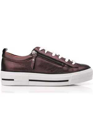 Moda In Pelle Baskets Filician à semelle épaisse zippée et lacée