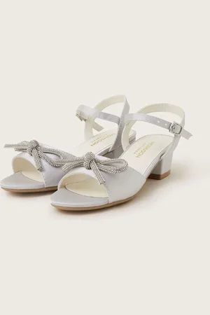 Monsoon Diamante Bow Satin Heeled Sandalsr. u.9eu265