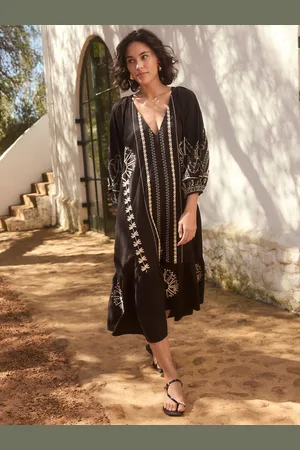 Next Embroidered Long Sleeve Midi Dress