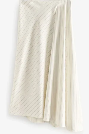 Next Jupe mi-longue asymétrique rayée en lin42tall