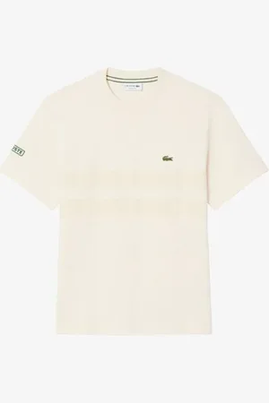 Lacoste T-shirt classique en jersey épais à empiècement en mailleGrand