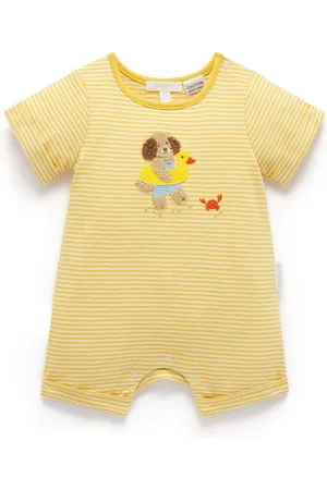 Purebaby Striped Short 100% Cotton Romper7480cm