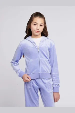 Juicy Couture Pink Girls Tonal Velour Zip Up Hoodie122128cm