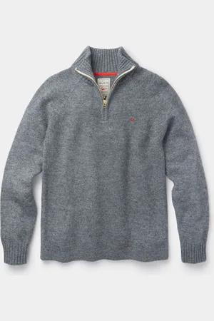 Aubin Bream - Pull en laine avec fermeture à glissière quart de tourXL