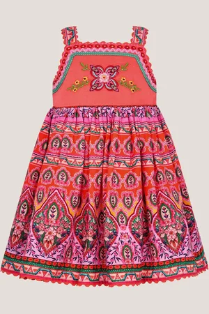 Monsoon Baby 100% Cotton Embroidered Floral Print Dress12 - Mois 18 (80 - 86cm)