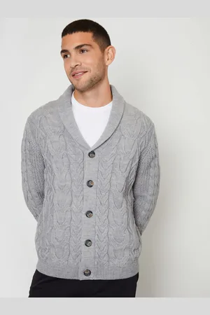Threadbare Cable Knit Shawl Collar Cardigan With WoolM