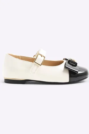 River Island Girls Mono Bow Ballet Shoesr. u.4eu205