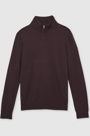 Reiss Pull à col cheminée et demi-zippé en laine mérinos BlackhallM