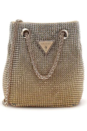 Guess Gold Diamante Zalina 100% Cotton Cross-Body Pouch Bagun