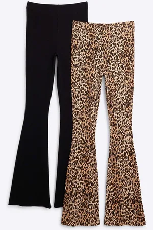 River Island 2 Pack Rib Flare Leggings40