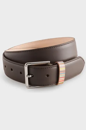Paul Smith Signature Rayure Ceintures en cuir marron30