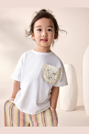 Next 100% Cotton Short Sleeve Embroidered Pocket T-Shirt (3mths-7yrs)9298cm