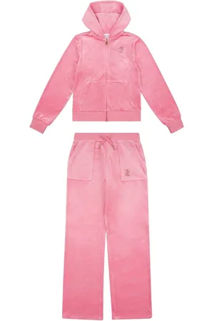 Juicy Couture Girls Diamanté Zip-Through Wide Leg Joggers Tracksuit Set14 - 15 ans (164 - 170cm)