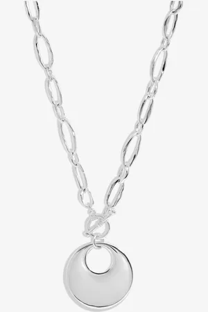 Moodstreet Polished Round T-Bar Short Pendant Necklaceun