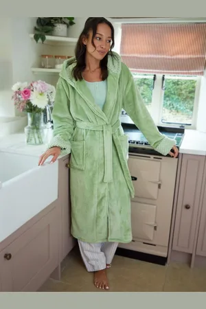 Threadbare Soft Faux Fur Trim Dressing GownMédium