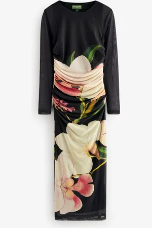 Next Kew Collection Manches longues Placement Fleuri Mesh Robe longue42