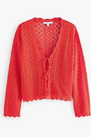 Next Lace Knit Tie Front Cardigan with LinenXL - Regular