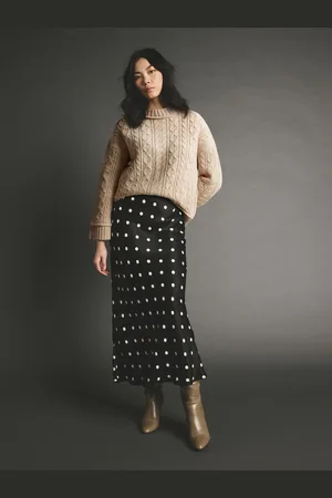 Next Jupe mi-longue imprimée en satin40 Tall