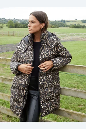 Threadbare Leopard Imprimé À capuche Puffer Coat40