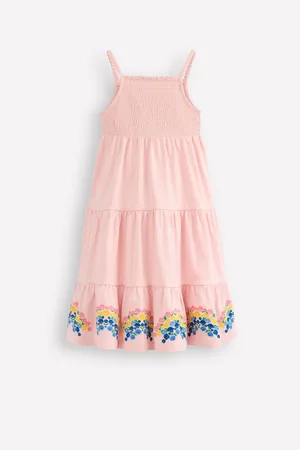 Boden Enza Broderie Hem 100% Cotton Jersey Dress134140cm