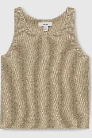 Reiss Mika Metallic-Knit Vest Top122128cm