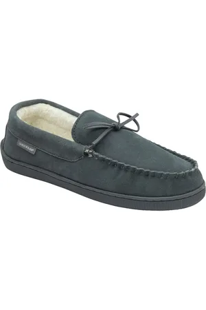 Dunlop Chaussons en cuir doublés de fausse fourrure pour hommer. u.10eu44