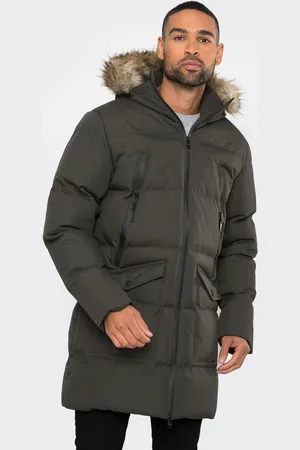 Threadbare Manteau parka imperméable à capuche longue et matelassée XL