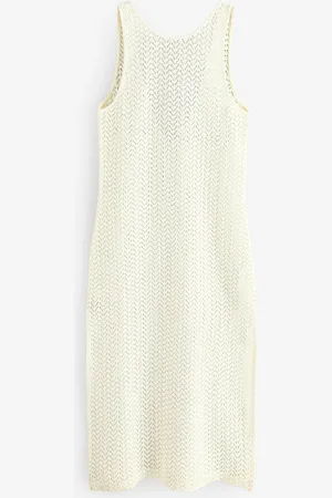 Roxy Playa Mood Crochet Midi Beach 100% Cotton DressMédium
