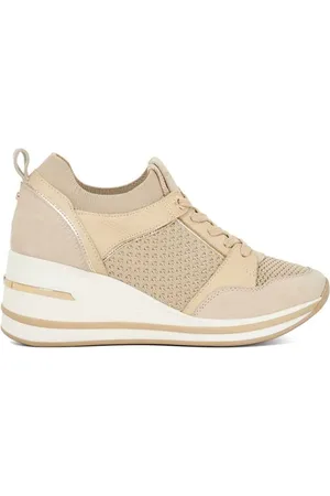 Dune Wide Fit Eiline Side Zip Wedge Trainerseu42