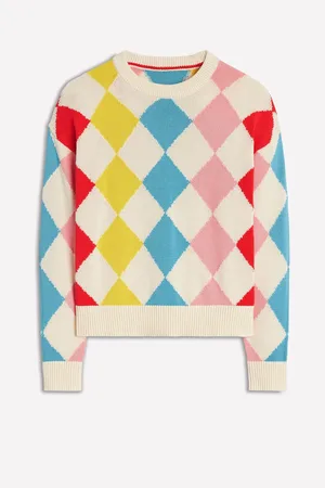 Boden 100% Cotton Argyle JumperPetit