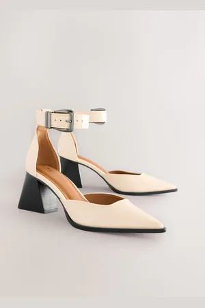 Next Forever Comfort Point Toe Buckle Hardware Detail Block Heels