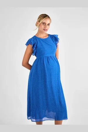JoJo Maman Bébé Spot Frill Sleeve Maternity Midi Dress42
