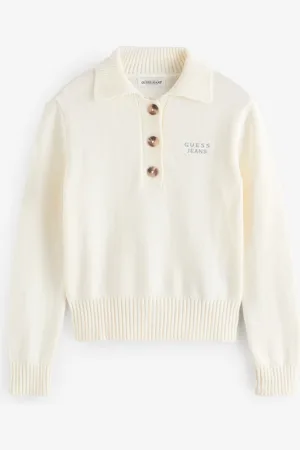 Guess 100% coton Manches longues Polo Callar Pull en mailleS
