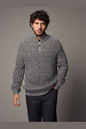 Next Coupe classique - Pull texturé à col zippé en laineL