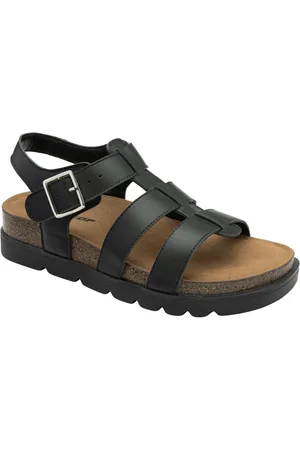 Dunlop Leather Strap Buckle Wedge Sandalseu42