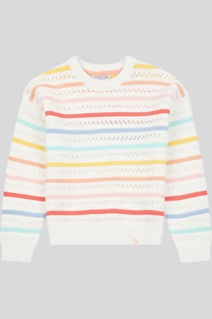 U.S. Polo Assn. U. S. Polo Assn. Girls Pointelle Stripe Knit 100% Cotton Jumper166168cm