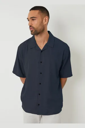 Threadbare Lin Blend Revere Collar Manches courtes ShirtMédium