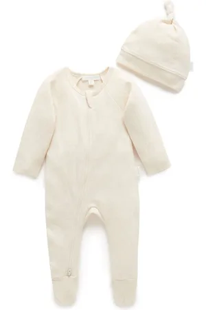 Purebaby Zip Combinaison de nuit & Chapeaux 2 Lot3 - Mois 6 (62 - 68cm)