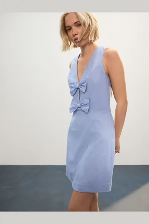 Next Sleeveless Bow Front Mini Dress48tall