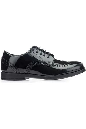 Start Rite Start-Rite Noir Brogue Vegan À lacets Girls School Shoes