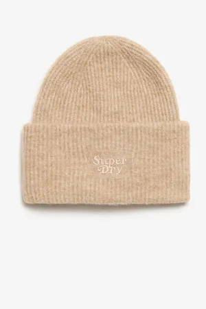 Superdry Soft Rib Knit Winter Beanie 100% Cotton HatUn an