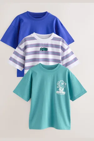 Next Relaxed Fit Graphic Print Short Sleeve T-Shirts 3 Pack (3-16yrs)128134cm