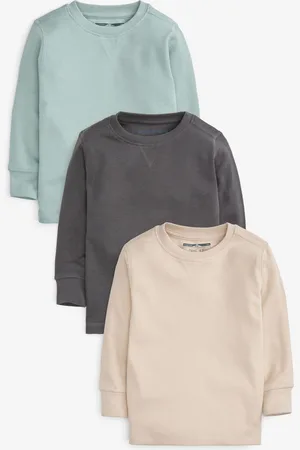 Next T-shirts à manches longues en coton 100% texturé 3 Paquet (3mois-7ans)4 - 5 ans (104 - 110cm)