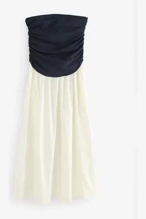Next Peignoir Bandeau mi-long tissé en jersey mélangé16 P