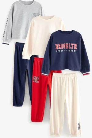 Next 100Joggers en coton % Pyjamas 3 Lot (3-16ans)10 ans (140cm)