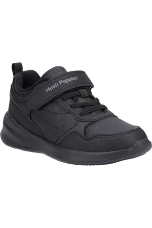 Hush Puppies Senior Marling Bungee Lace Black Shoesr. u.6eu39