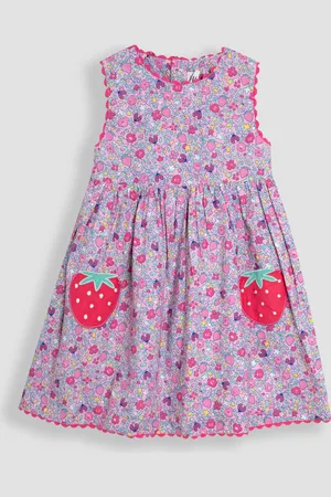 JoJo Maman Bébé Summer Sleeveless Appliqué 100% Cotton Dress98104cm