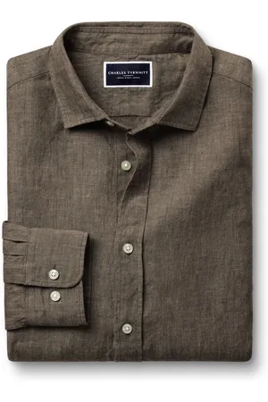 Charles Tyrwhitt Coupe ajustée Plain Manches courtes Pure 100% Lin ChemisesXL