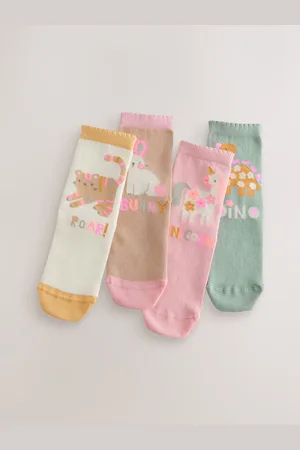 Next Chaussettes de cheville en coton riche Character 4 PackUK 9-12 Jnr